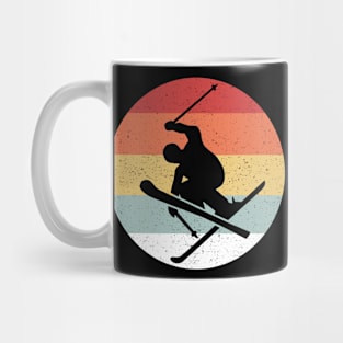 Skiing Vintage 70s 80s Silhouette Distressed Mug